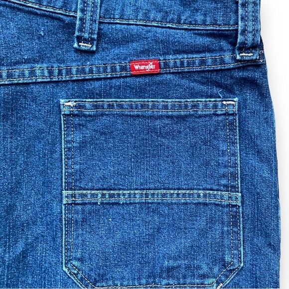Vintage Wrangler Shorts Medium Wash Baggy Denim Carpenter Utility Denim Jorts - Picture 7 of 11